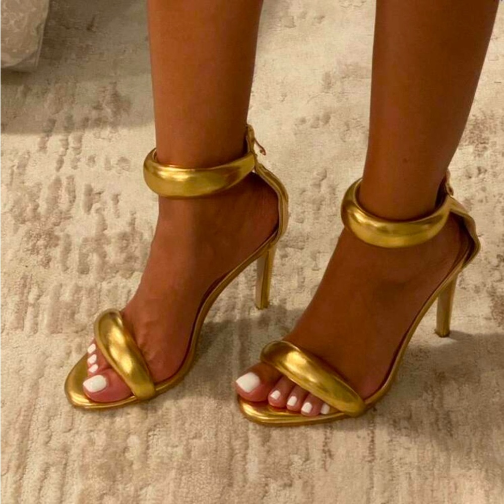 Elegant Gold High Heel Sandals